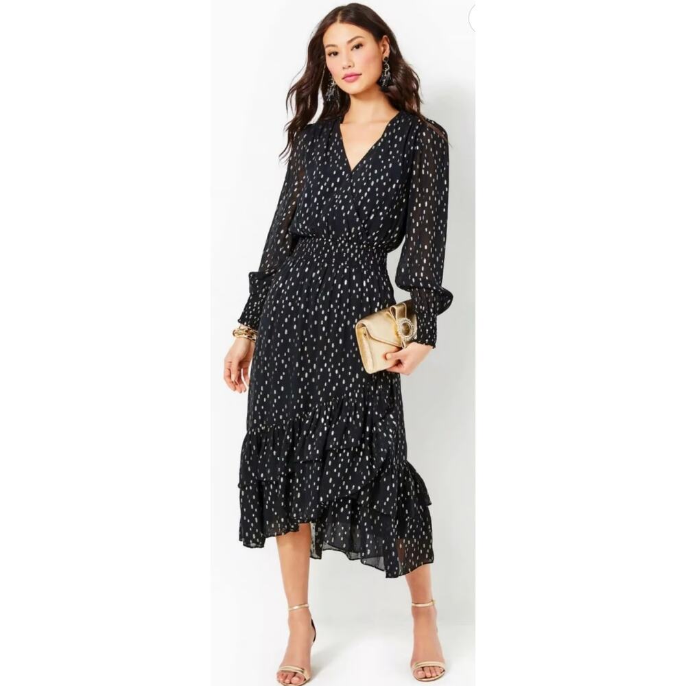 Lilly Pulitzer Black and White Midi Dress